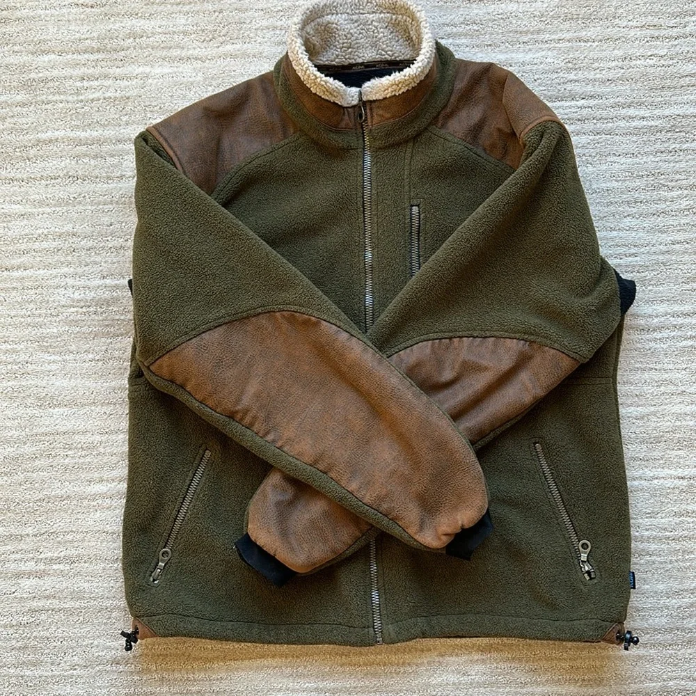 Kuhl Men’s ALPENWURX™ Fleece Full Zip Jacket Green Brown Size XL